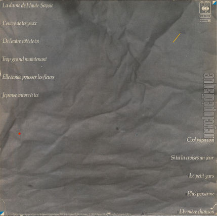 [Pochette de Fragile (Francis CABREL) - verso]