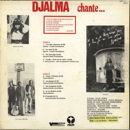 [Pochette de Djalma chante (DJALMA) - verso]