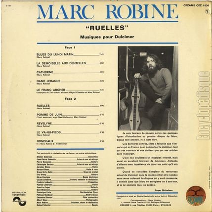 [Pochette de Ruelles (Marc ROBINE) - verso]