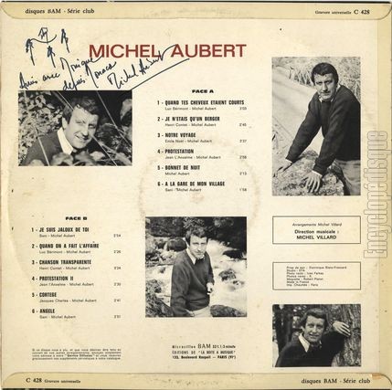 [Pochette de Michel Aubert (Michel AUBERT) - verso]