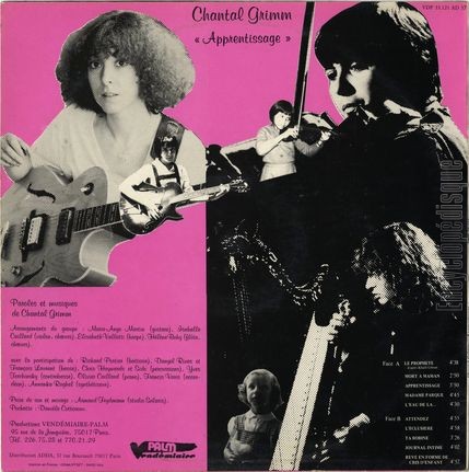 [Pochette de Apprentissage (Chantal GRIMM) - verso]