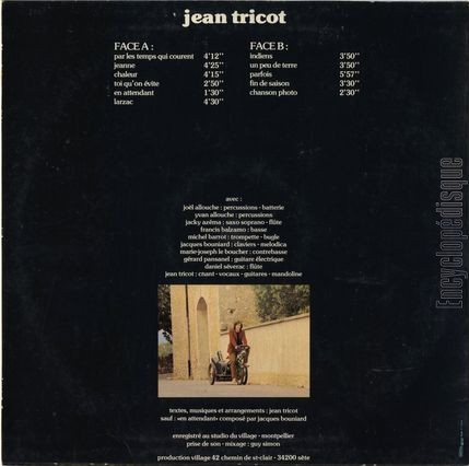 [Pochette de Par les temps qui courent (Jean TRICOT) - verso]