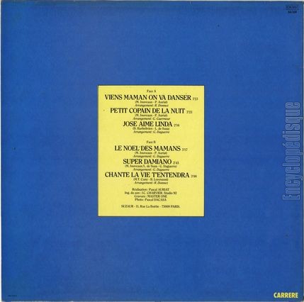 [Pochette de Viens maman on va danser (DAMIEN) - verso]