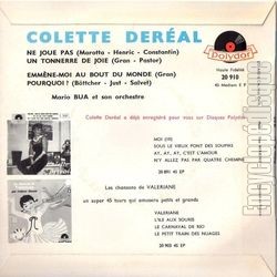 [Pochette de Ne joue pas (Colette DERAL) - verso]