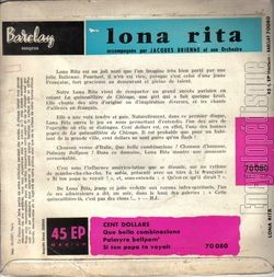 [Pochette de Cent dollars (Rita LONA) - verso]