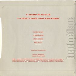 [Pochette de Hand in glove (Sandie SHAW) - verso]
