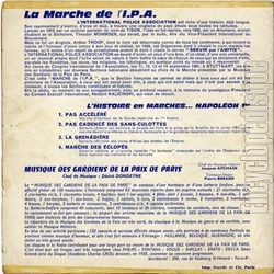 [Pochette de Marche de l’I.P.A. (MUSIQUE DES GARDIENS DE LA PAIX DE PARIS) - verso]