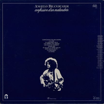 [Pochette de Confessions d’un malandrin (Angelo BRANDUARDI) - verso]