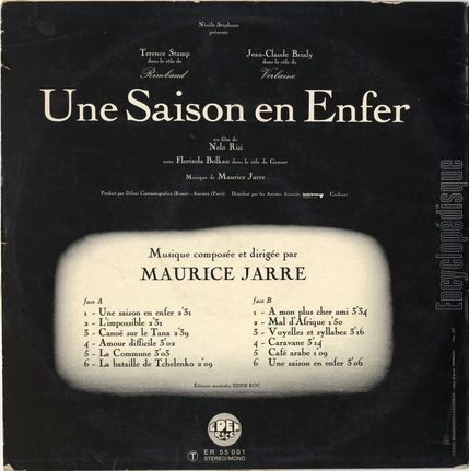 [Pochette de Une saison en enfer (B.O.F.  Films ) - verso]