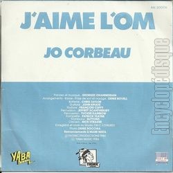 [Pochette de J’aime l’OM (Jo CORBEAU) - verso]