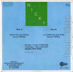 [Pochette de Menottes aux mains (NICKY) - verso]