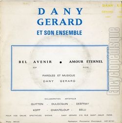 [Pochette de Bel avenir (Dany GRARD) - verso]