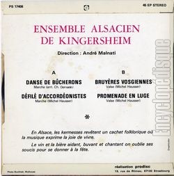 [Pochette de Musique de kermesse (ENSEMBLE ALSACIEN DE KINGERSHEIM) - verso]