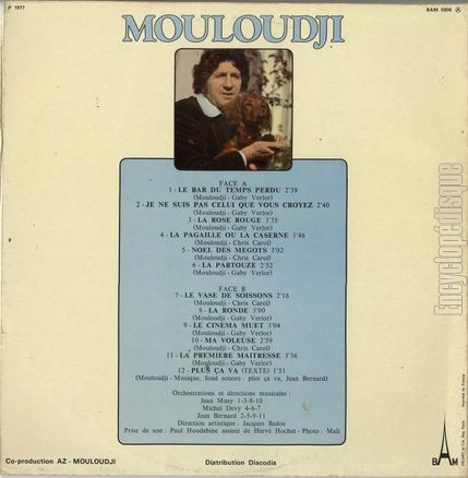 [Pochette de Le bar du temps perdu (MOULOUDJI) - verso]
