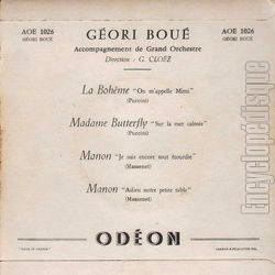[Pochette de Chante Puccini et Massenet () - verso]