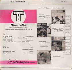 [Pochette de Toi, tu fais la loi (Marcel GALL) - verso]