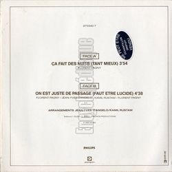 [Pochette de a fait des nuits (Florent PAGNY) - verso]