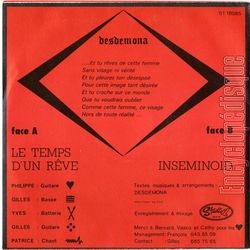 [Pochette de Le temps d’un rve (DESDEMONA) - verso]