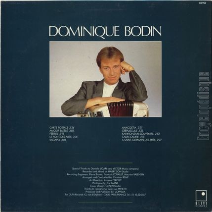 [Pochette de Nostalgie (Dominique BODIN) - verso]