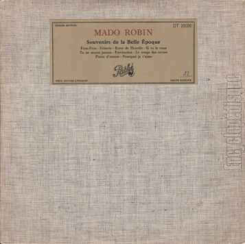 [Pochette de Souvenirs de la Belle poque (Mado ROBIN)]