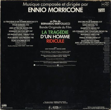 [Pochette de La tragdie d’un homme ridicule (B.O.F.  Films ) - verso]