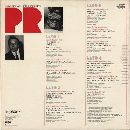 [Pochette de Les musiques de Piero Piccioni pour les films de Francesco Rosi (B.O.F.  Films ) - verso]