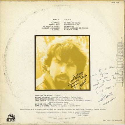[Pochette de Chroniques… (Laurent ANGRAND) - verso]