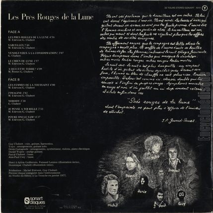[Pochette de Les prs rouges de la lune (Guy CHABERT) - verso]