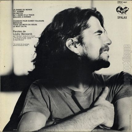 [Pochette de Trace et contraste (Richard SGUIN) - verso]