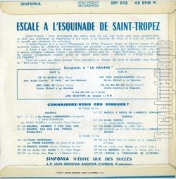 [Pochette de Escale  l’Esquinade de Saint-Tropez (COMPILATION) - verso]