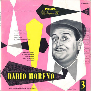 [Pochette de Mambo italiano, La siesta, Sur ma vie… - (Vol. 3) (Dario MORENO)]