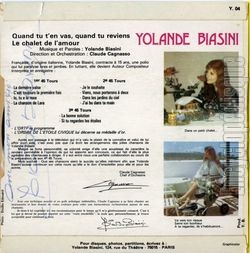 [Pochette de Quand tu t’en vas, quand tu reviens (Yolande BIASINI) - verso]