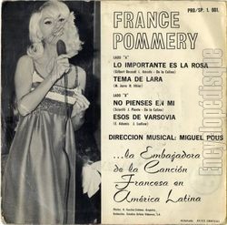 [Pochette de Lo importante es la rosa (France POMMERY) - verso]