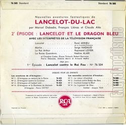 [Pochette de Lancelot du lac "Lancelot et le dragon bleu" (JEUNESSE) - verso]