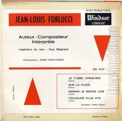 [Pochette de Je t’aime, crois-moi (Jean-Louis FORLUCCI) - verso]