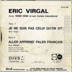 [Pochette de Je ne suis pas celui qu’on dit (ric VIRGAL) - verso]
