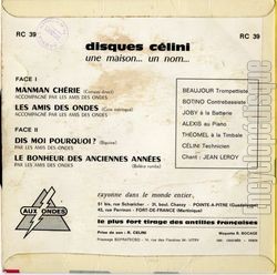 [Pochette de Manman chrie (Ren BEAUJOUR) - verso]