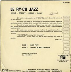 [Pochette de Sapo pepo (Le RY-CO JAZZ) - verso]