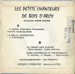 [Pochette de Les petits chanteurs de Bois d’Arcy chantent pour vous (Les PETITS CHANTEURS DE BOIS D’ARCY) - verso]