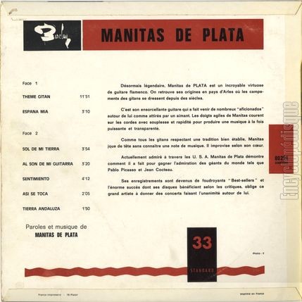 [Pochette de Manitas de Plata (Manitas de PLATA) - verso]
