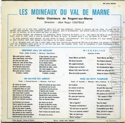 [Pochette de Berceuse (dite) de Mozart (Les MOINEAUX DU VAL DE MARNE) - verso]