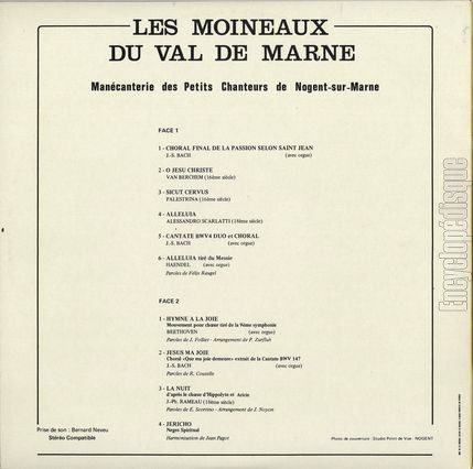 [Pochette de Les moineaux du Val de Marne (Les MOINEAUX DU VAL DE MARNE) - verso]