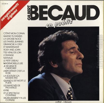 [Pochette de Gilbert Bcaud en public (coffret 3 disques) (Gilbert BCAUD)]