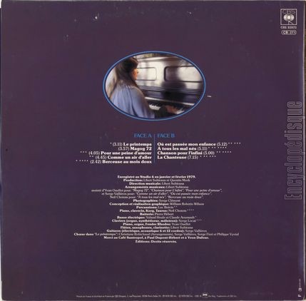 [Pochette de Le printemps / Magog / Pour une peine d’amour… (Marie-Claire SGUIN) - verso]