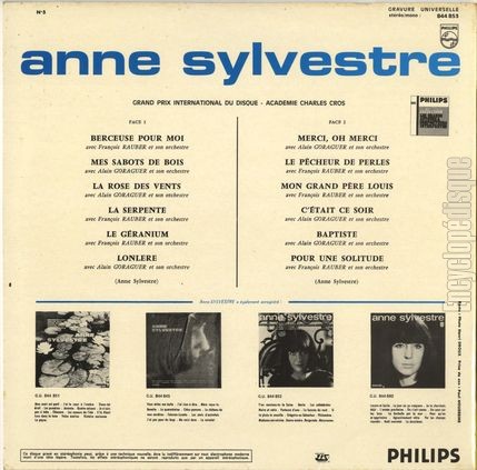 [Pochette de N 5 (Anne SYLVESTRE) - verso]