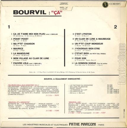 [Pochette de a (BOURVIL) - verso]