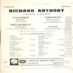[Pochette de Les filles d’aujourd’hui (Richard ANTHONY) - verso]