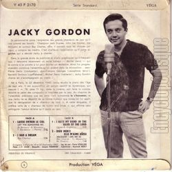 [Pochette de Laisse entrer le ciel (Jacky GORDON) - verso]