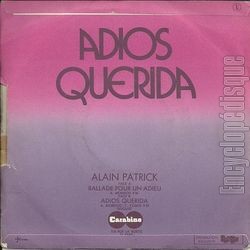 [Pochette de Ballade pour un adieu (Alain PATRICK) - verso]