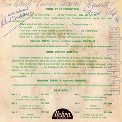 [Pochette de Vol. 7 : Titine et le fossoyeur / Titine contre Simenon (TITINE) - verso]